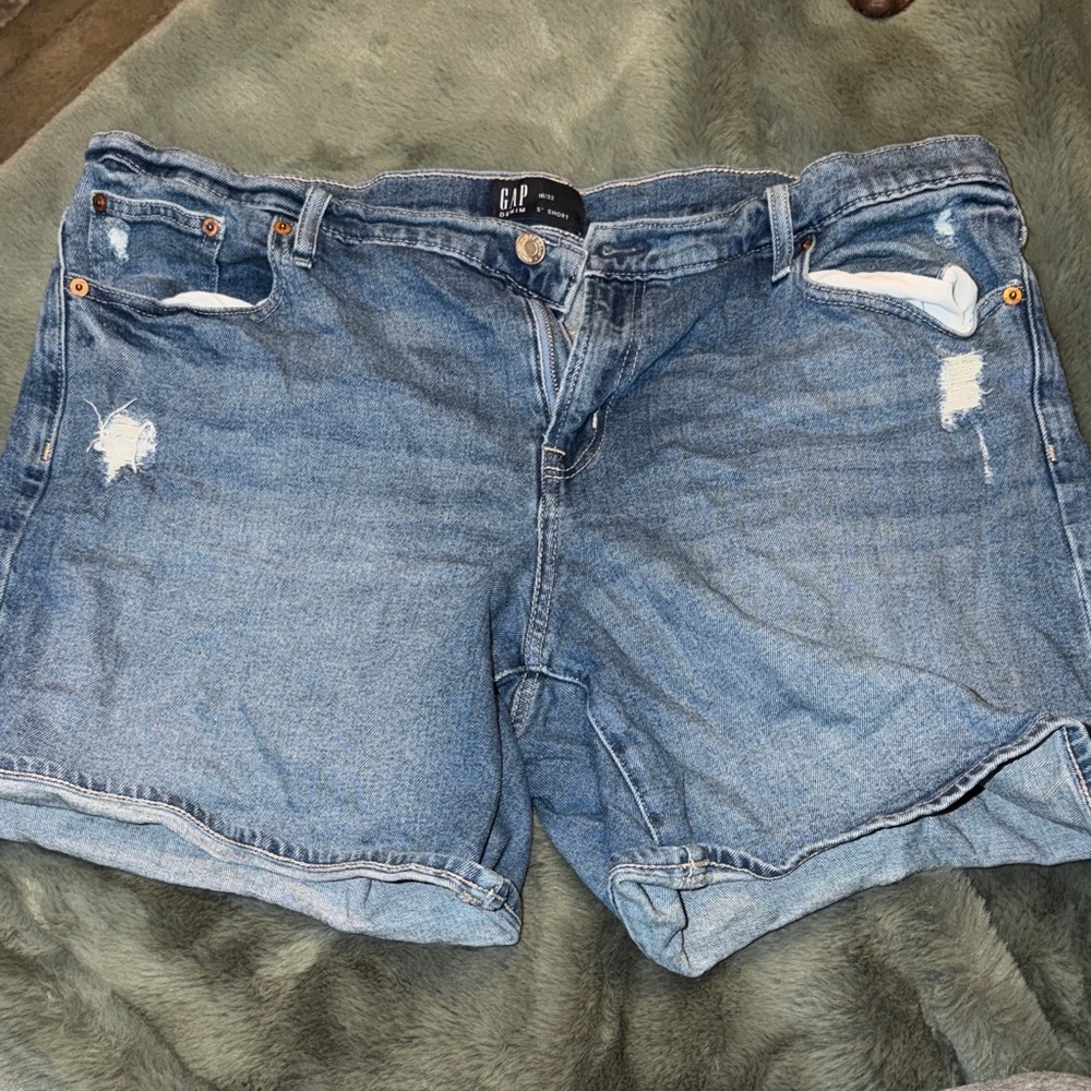 GAP Women's Distressed Blue Jean Shorts